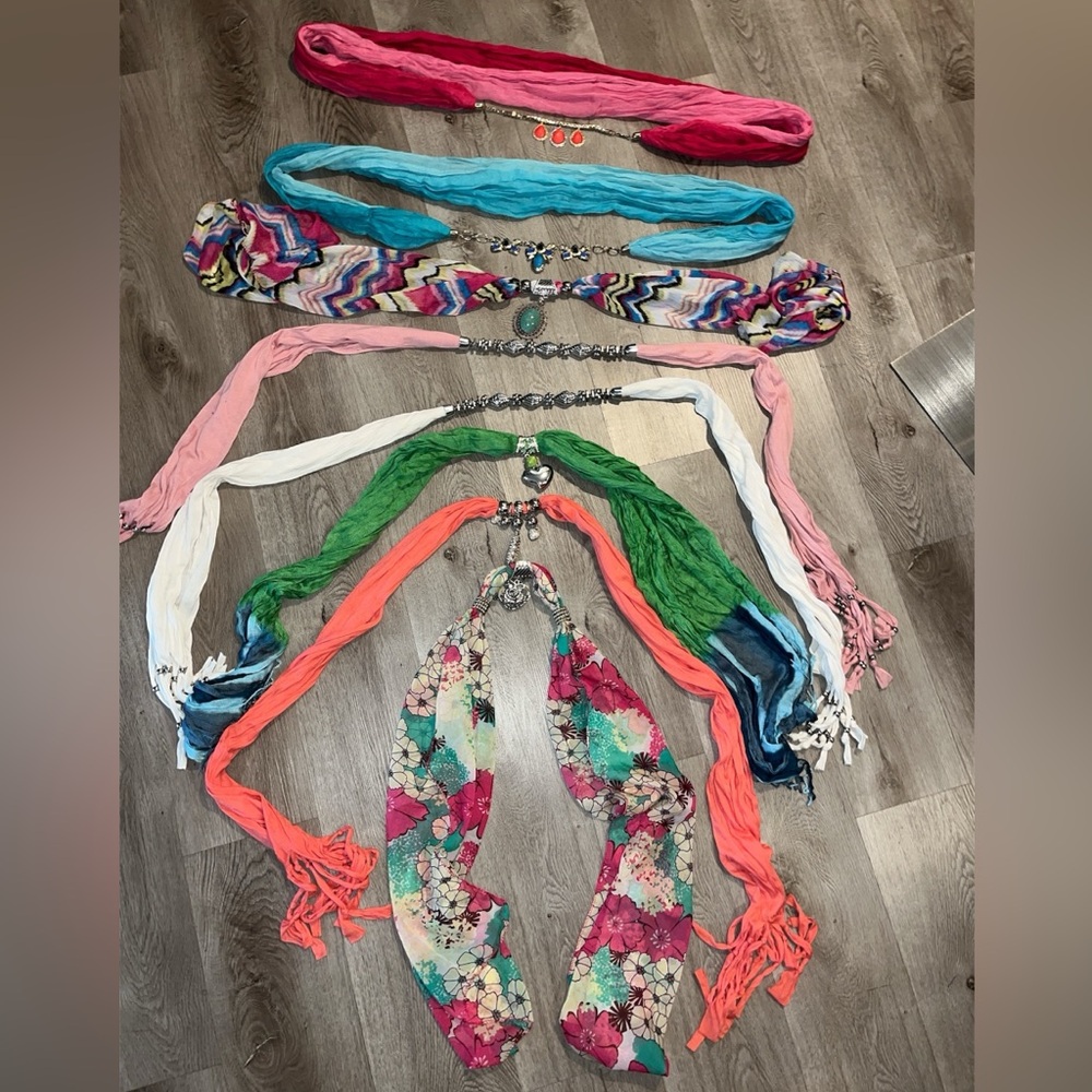 Infinity Chiffon Jewel Scarf Wrap Lot